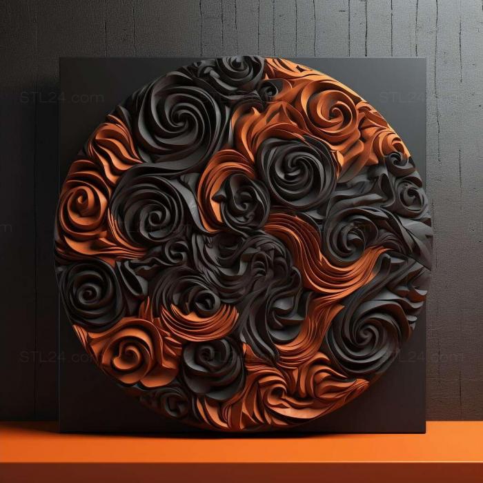 Wall decor (orange black 3, 3DWDEC_11597) 3D models for cnc